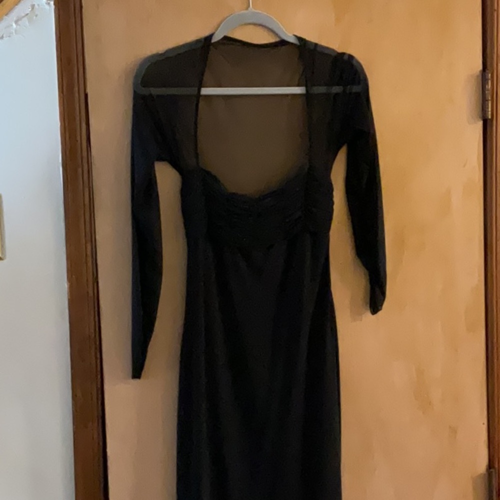 Chic Black Long Sleeve Babydoll Dress